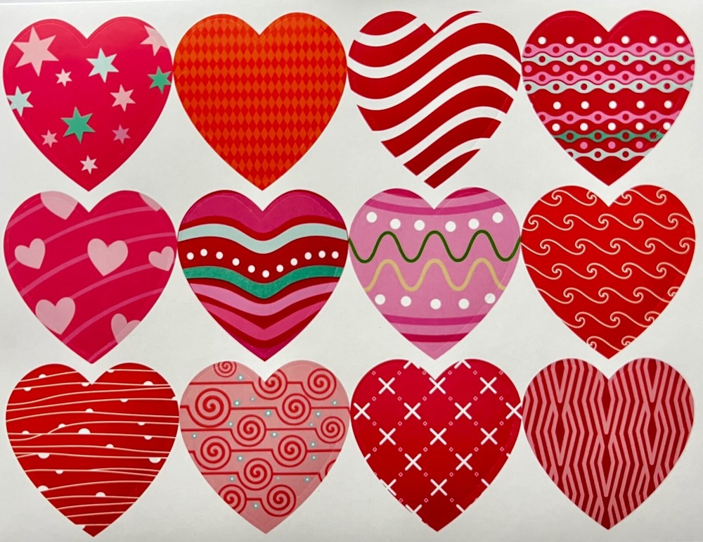 ❤️ Lg HEART STICKERS Mod DESIGN LOVE stars swirls valentines day Planner 1.5″ ❤️