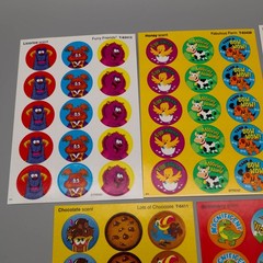 Vtg Trend Enterprises Scratch ‘N Sniff Lot of 3 Full Sheets 45 Stickers