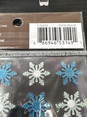 2 Recollections Glitter Snowflake Embellishment 20pcs Stickers Blue & White New
