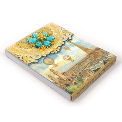 Punch Studio Notepad with Brooch (Eiffel Tower & Antique)