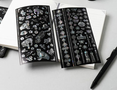 Korean Traditional Najeon Mother Of Pearl Style Sticker 4 Sheets Deco