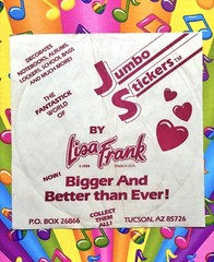 RARE Vintage 1984 Lisa Frank Lovers Lane Jumbo Sticker Teddy Bears Rainbow USA