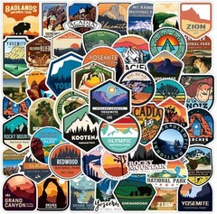50 PCS USA National Park in United States Travel Stickers Waterproof Vinyl