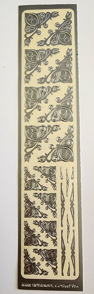 Class A Peels Victorian Silver Foil Stickers Borders Corners RARE NOS Scrapbook