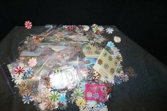 Huge Craft Lot Die Cut Flowers 3-D Dots Full Box 100’s & 100’s of pcs L1