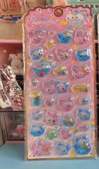 Kamio Japan Kawaii Happy March Bubble Puffy Liquid Gem Filled Sticker Sheet