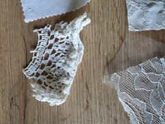 Fabric White Neutral Lace Trim Doily Slow Stitch Junk Journal 20pcs Hand cut