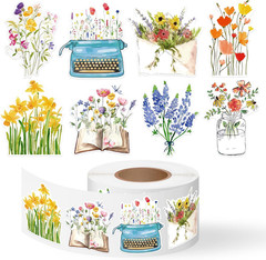 500Pcs Wildflower Stickers Roll Summer Floral Paper Decals Spring Flower