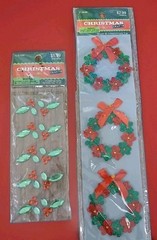 NEW 2017 Hobby Lobby Christmas Stickers Wreath 3D And Christmas Gemstone Holly