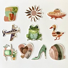 BOHO ART Green Frog Vinyl Stickers (10 PACK) – Matte Laminated & Waterproof