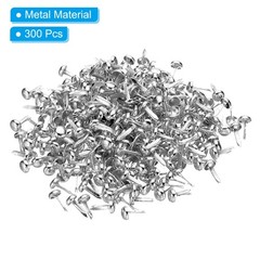 4.5 x 8 mm Mini Brads for Paper Crafts, 300 Pcs Round Paper Fastener, Silver