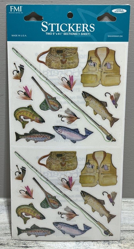 Frances Meyer FMI 26 Fishing Fun Stickers Acid and Lignin Free Made in USA New