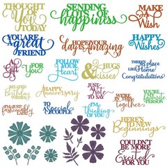 17 Pcs Holiday Word Die Cuts, Blessings Cutting Dies for Card Making & Scrapbook