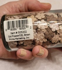 Prima Jar Got Flowers Ivory Cream Brown Paper Flowers New Crafting Scrapbooking
