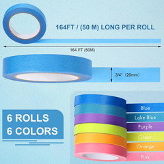 6 Rolls Laboratory Labeling Tapes, 164 Feet Long x 3/4 Inch Width, Temperature R
