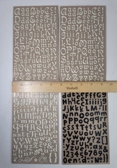 12 Alphabet Letters Rub On Sheets White Brown Black Fonts Scrapbooking Crafts