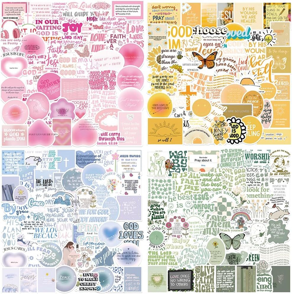 200PCS Bible Verse Stickers, Inspirational Christian Stickers for Water Bottles