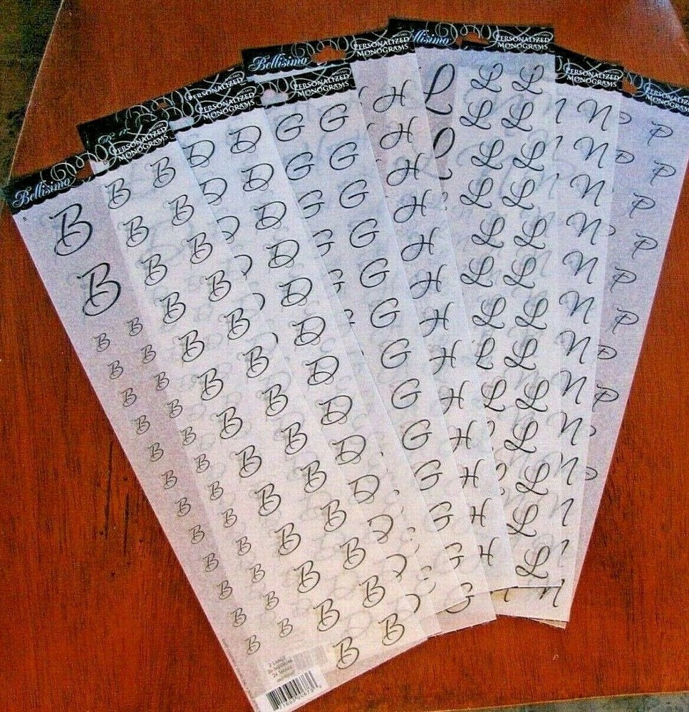 BELLISIMO ~ ABC CLASSIC Script Monogram Letters Decal Sticker ~U choose USA