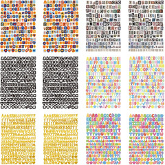 2100+ PCS Vintage Ransom Alphabet Stickers, 12 Sheets for Crafts and Journaling