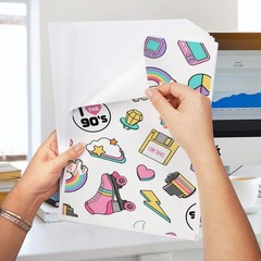 Matte White Vinyl Sticker Paper 8.5″x11″ – 50 Sheets, Waterproof for Crafting