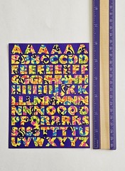 Vtg Lisa Frank Stickers S648 Alphabet Full Sheet Art Letters