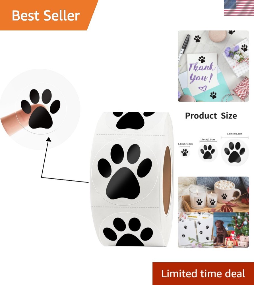 Paw Stickers, Clear Paw Prints Stickers, 500 Pcs 1 Inch Puppy Dog Paw Sticker…