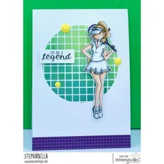 New Stamping Bella Rubber Stamp CURVY GIRL PLAYS TENNIS cling free USA ship
