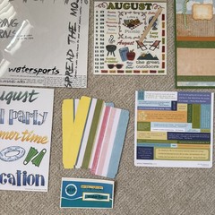 AUGUST Themed Embellishments Lot