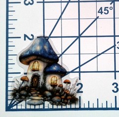 Mushroom Fairy Tale House Clear Vinyl Decal Sticker Water Resistant Laptop Gift