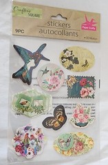 Crafter Square Stickers – butterflies and flowers, 9 pc