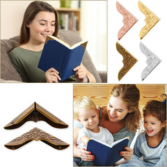 80 Pcs Metal Book Corner Protector, 4 Colors Vintage Iron Book Corner Protector