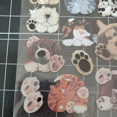 SCRAPBOOK STICKER Pets Shelter Rescue Vet Dog Puppy Cat Kitten paw print Bernard