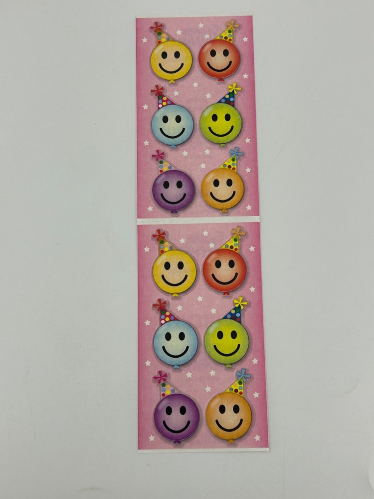 Smiley Face Party Hat Stickers Scrapbooking Craft Decal 16 Pcs