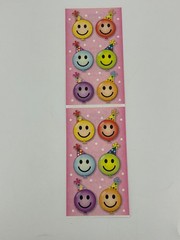 Smiley Face Party Hat Stickers Scrapbooking Craft Decal 16 Pcs