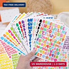 Cute Alphabet Stickers 0.5 Inch Letter Stickers, 12 Sheets ABC Number Symbols fo