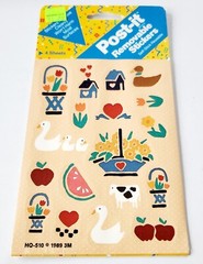 Vintage 1989 Post It Stickers Country Stencils USA NIP 4 Sheets
