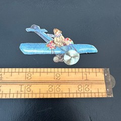 Vintage Airplane & Easter Die Cut Scrap Lot 15 Pc Rabbits Roosters Angels German