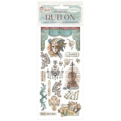 Stamperia Rub-ons 4″x8.5″ – Venice City of Art masks, DFLRB167
