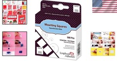 Easy Repositioning 1/2-Inch Mounting Squares, 500pk