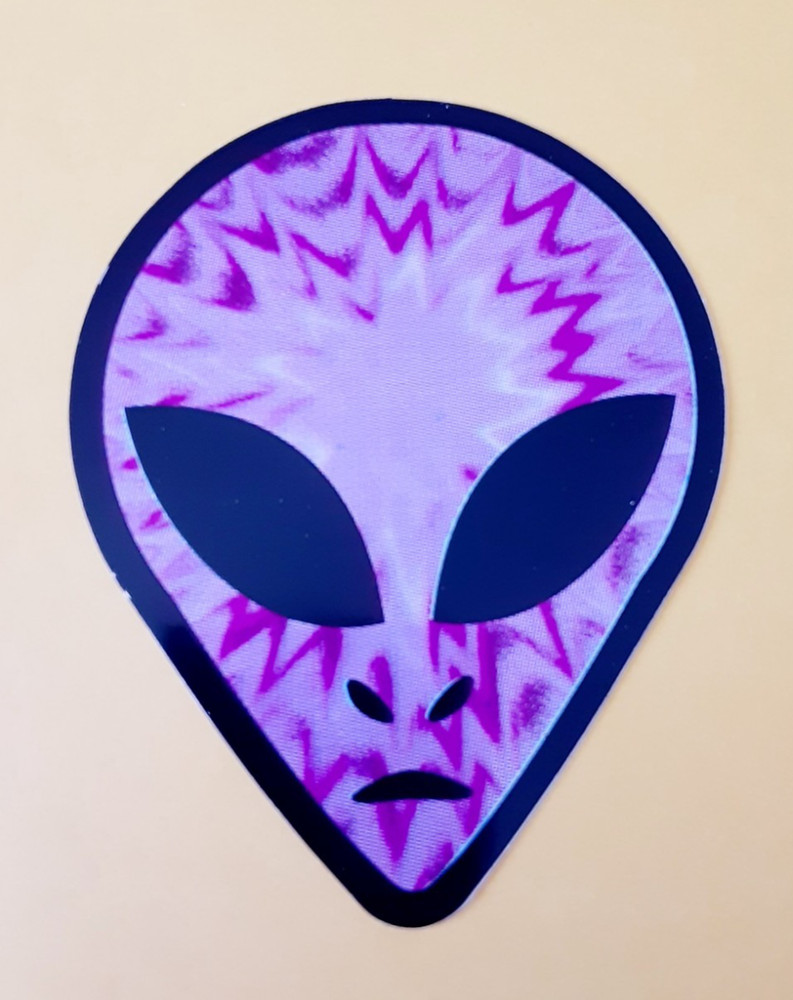 vintage prism tie dye Alien sticker decal 3.25″
