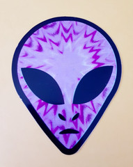 vintage prism tie dye Alien sticker decal 3.25″