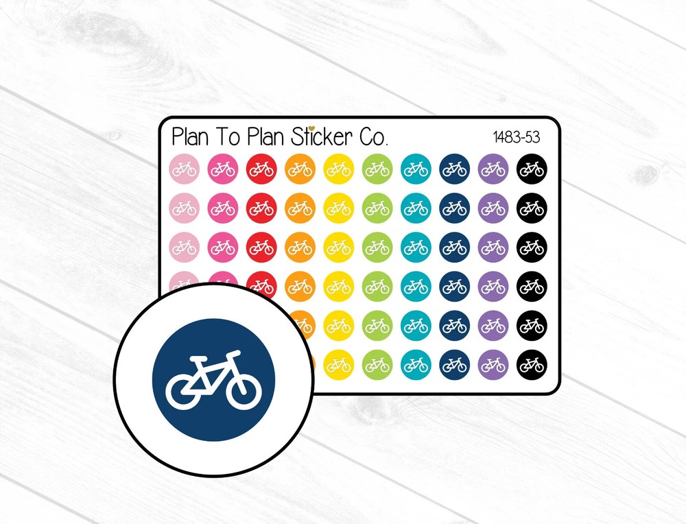 1483-53~~Bicycle Icon Planner Stickers.