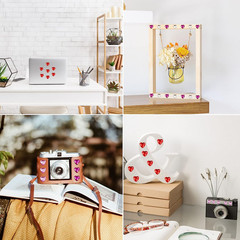 516-Piece Heart Rhinestone Sticker Kit for Crafts and Jewelry