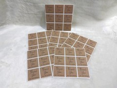 Thank You Stickers Kraft Paper Labels Gift Wedding Packaging DecorBrownSquare4cm