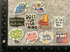 Lot of 10 Assorted Positive Affirmation Stickers Smile Happy Love Fitness