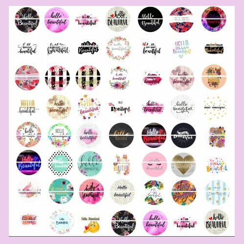 100 Precut HELLO BEAUTIFUL BOTTLE CAP TRAY CHARM IMAGES 1 inch circle PRINCESS