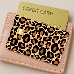 Cheetah Glossy Girly Debit Credit Card Vinyl Sticker Decal Money Bank Cash Cover