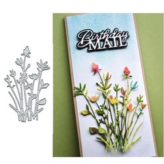Floral Stems Metal Die Cuts for Card 10.5x8cm/4.13×3.14 inches, silver