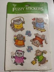 Vintage 80s Shirt Tales Fuzzy Flocked Stickers Hallmark TV Cartoons Scrapbook