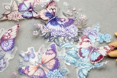 Flower Gothic style window PET stickers | green flower gate plant themed PET St